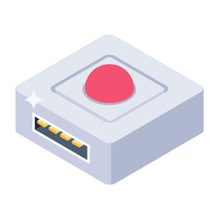 
Electric buttons icon in isometric design, vector style of switch buttons
