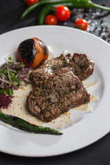 Caucasian traditional kebab from different types of meat