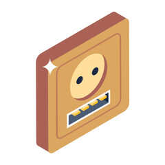
Electric buttons icon in isometric design, vector style of electric switchboard
