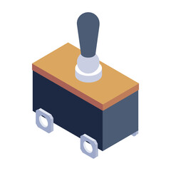 
Joystick icon in isometric design, game console 
