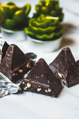 Chocolate with caramel and nuts