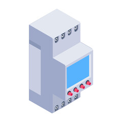 
Trendy isometric design of circuit breaker icon
