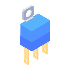 
Power plug icon in isometric design, plug editable vector 
