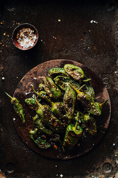 Grilled pimientos de padron (Spain)