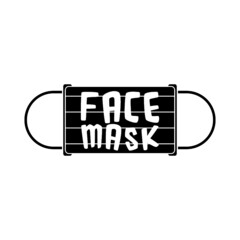 Medical Protection Face Mask text icon isolated on white background