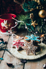 Christmas Gingerbread cookie with decoration