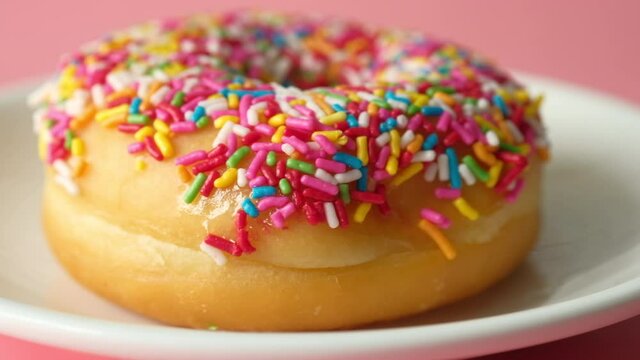 chocolate donuts on plate with copy space 