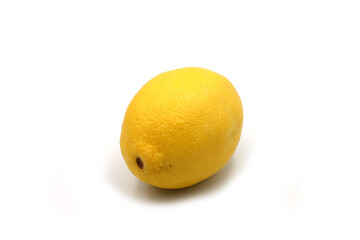 one yellow lemon on a white background