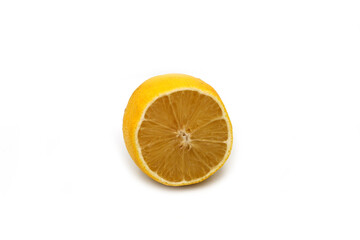 one yellow lemon on a white background