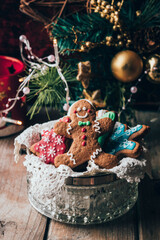 Christmas Gingerbread cookie with decoration
