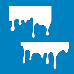 Milky dripping paint. Dripping liquid. Fluid fluid. Spilling paint. Falling paint. Fluid oil stain. Abstract, liquid drops of ink. Vector illustration.