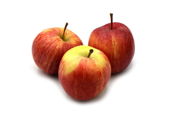 Fototapeta na wymiar three apples on a white background