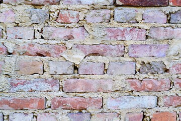 Background consisting of layers of bricks and cement