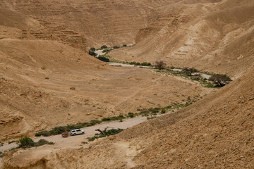 wadi Parak valley in a cloudy day.