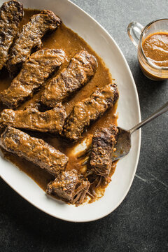 Mustard beer braised short ribs