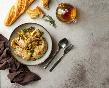 Conejo en salmorejo al estilo canario (Roasted rabbit in Canarian marinade, (Spain)