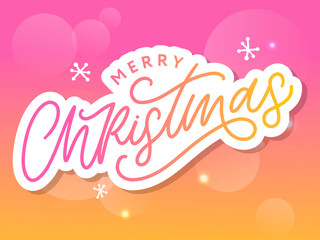 Merry christmas 2021 Beautiful greeting card poster with calligraphy black text word. Hand drawn design elements. Handwritten modern brush lettering white background isolated vector