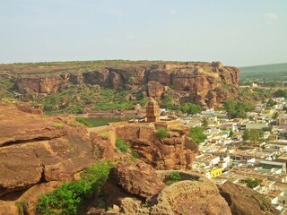 Fototapeta na wymiar The Rock-Cut Cave Temples Of Badami , Mystery of Karnataka,India