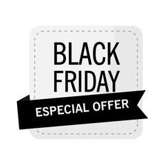 black friday sale lettering in square sticker vector illustration design