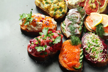 Smorrebrod is a traditional Scandinavian open-faced sandwich