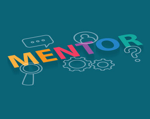 mentor word concept - vector illustration