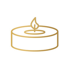 golden tealight candle icon- vector illustration - obrazy, fototapety, plakaty