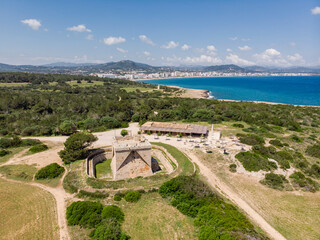 Castell de Amer, Castle of Punta de Amer, XVII century,Sant Llorenç des Cardassar, Mallorca,...