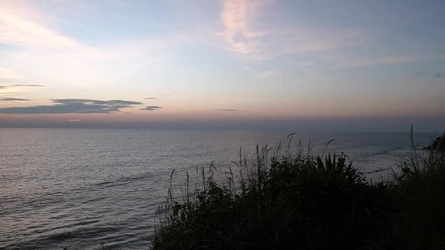 Amazing sunset on tropical beach of Odayam Varkala