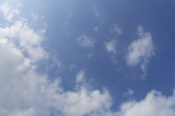 a blue sky with some white clouds in the netherlands in springtime