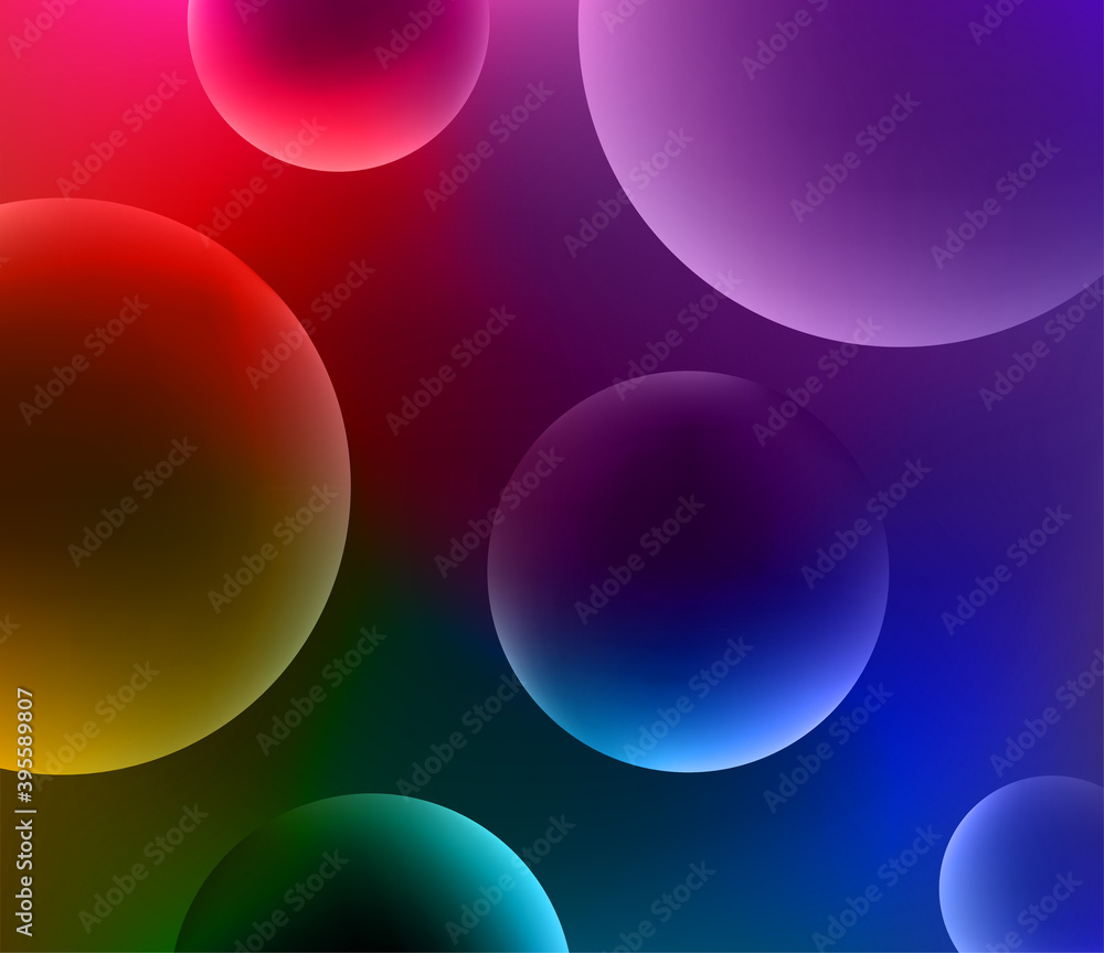 Poster Abstract vector background with spheres