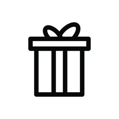 Gift box, gifting, present, happiness. Gift online. Black Friday, Cyber Monday related single icon on white background, thin line, outline EPS Vector