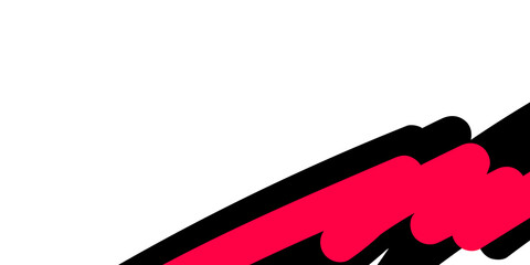 Simple black red white abstract background with hand drawn scribble line