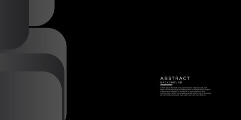 Black abstract background with silver grey element shape