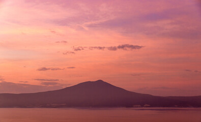 Sunrise. Lake Chapala. Mount Garcia.