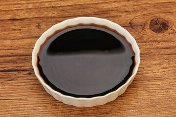 Asian soya sauce in the bowl