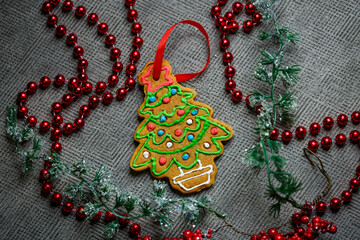 New Year fresh gingerbread cookies without harmful ingredients for children