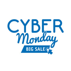 cyber monday lettering in white background vector illustration design