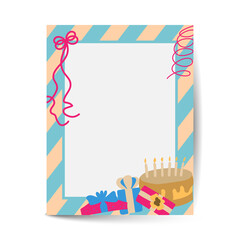 Obraz premium greeting and birthday invitation card layout template in A4 vector illustration