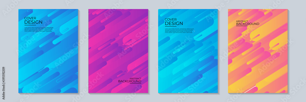 Wall mural the vector illustration of the editable layout of a4 format cover mockups design templates with geom