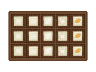 箱に入ったホワイトチョコレートスイーツのイラスト