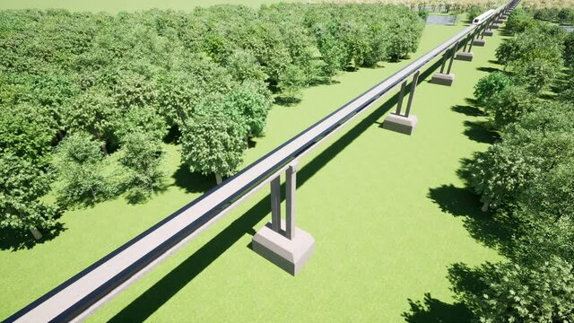 Future train maglev hyperloop transportation technologies 4k