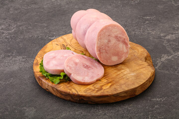 Natural ham with two slices