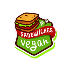 vegan sandwich logo vector
