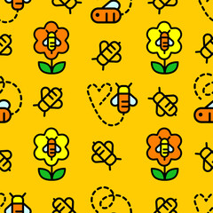 propolis bee honey color seamless pattern