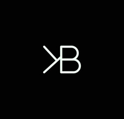 Letter KB alphabet logo design vector. The initials of the letter K and B logo design in a minimal style are suitable for an abbreviated name logo.