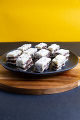 Italian fudge on black plate