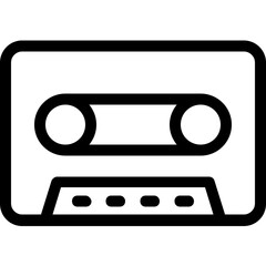 Obraz premium Cassette Vector Line Icon 