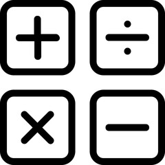 
Math Symbols Vector Line Icon
