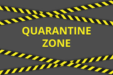 Quarantine zone warning banner. Signal tapes in black and yellow for hazard.
