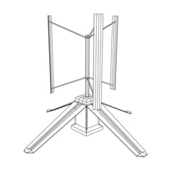 Darrieus wind turbine. Windmill generator